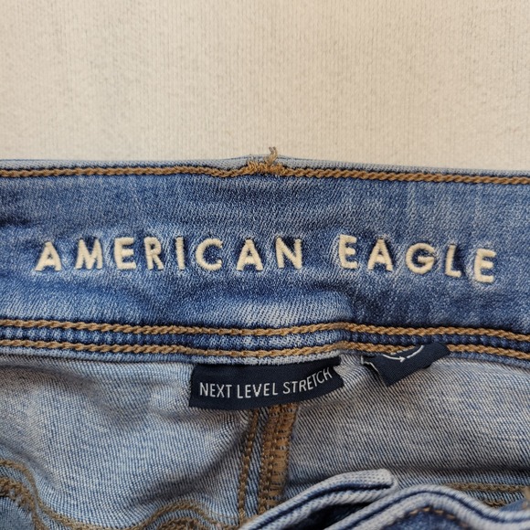 American Eagle Jeans Womens 2 Short Blue Kick Boot Mid Rise Stretch Denim - Picture 7 of 11